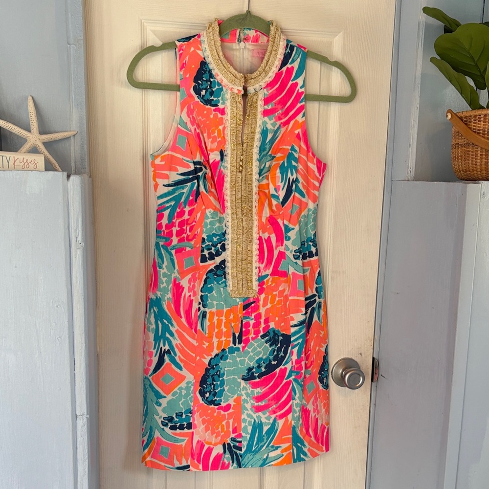 NWOT Lilly Pulitzer Dress with Gold Details